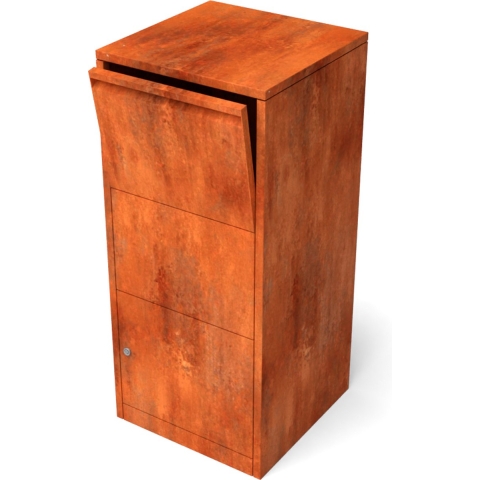 Giftu Cortenstaal Brievenbus Lengte: 420 Breedte: 420 Hoogte: 950 - Geroba