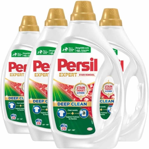 4x Persil Wasmiddel Gel 29 Wasbeurten Stain Removal 1,305 liter