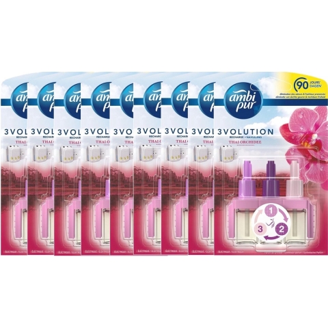 9x Ambi Pur 3volution Thai Orchidee Navulling 20 ml