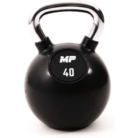 Muscle Power Rubberen Kettlebell - Zwart - 40 kg