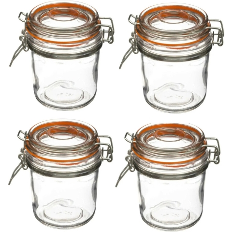 Set van 18x weckpotjes/voorraadpotjes 0,33L glas met beugelsluiting -