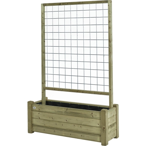 Bloembak met rek 40x120 cm - Talen Buitenmeubelen