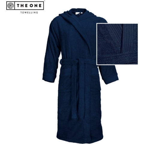The One Towelling TH1095 Bathrobe Hooded - Navy Blue - XXL/3XL