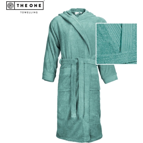 The One Towelling TH1095 Bathrobe Hooded - Petrol - XXL/3XL