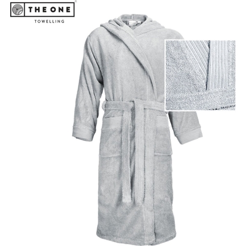 The One Towelling TH1095 Bathrobe Hooded - Silver Grey - XXL/3XL