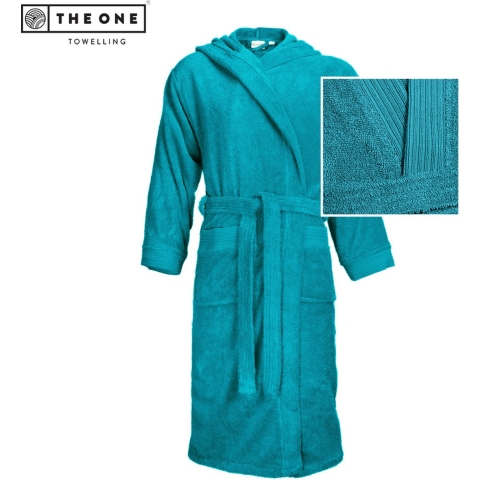 The One Towelling TH1095 Bathrobe Hooded - Turquoise - XXL/3XL