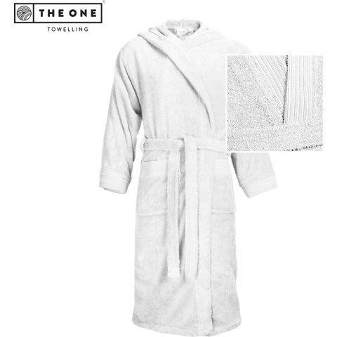 The One Towelling TH1095 Bathrobe Hooded - White - S/M