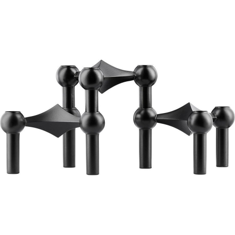 Stoff Nagel Stoff Nagel Kandelaar Set Van 3 Zwart