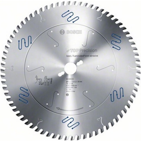 Bosch Accessoires Cirkelzaagblad Top Precision Best for Laminated Panel Abrasive 350 x 30 x 3,2 mm, 72 1st - 2608642108