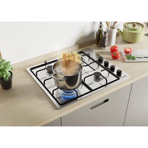 Candy Idea CHW6LBX Roestvrijstaal Ingebouwd 56 cm Gaskookplaat 4 zone(s)