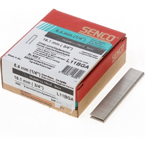 Senco Nieten binnenbreedte 3,34 mm - 19 mm roestvast staal - L11BGA