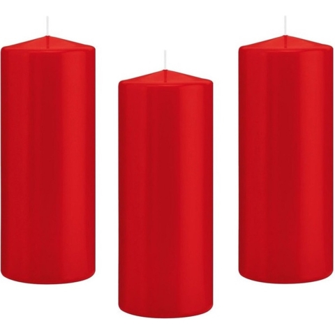 10x Rode cilinderkaars/stompkaars 8 x 20 cm 119 branduren -