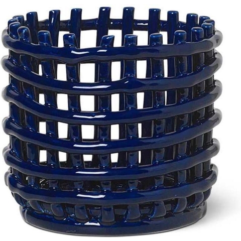 Ferm Living Ceramic Basket Opbergmand Small Blue