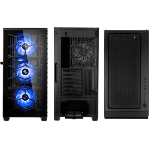 Kolink Observatory Y aRGB Midi-tower Behuizing, Gaming-behuizing Zwart 4 voorgeïnstalleerde LED-ventilators, Zijvenster, Stoffilter