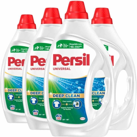4x Persil Wasmiddel Gel 33 Wasbeurten Universal 1,485 liter