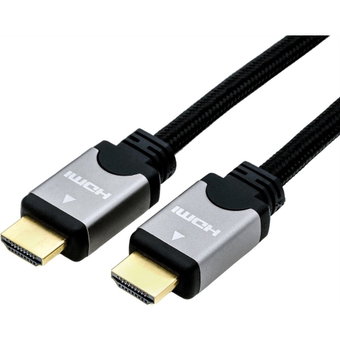 ROLINE HDMI HighSpeed kabel met Ethernet, M/M, zwart / zilver, 10 m