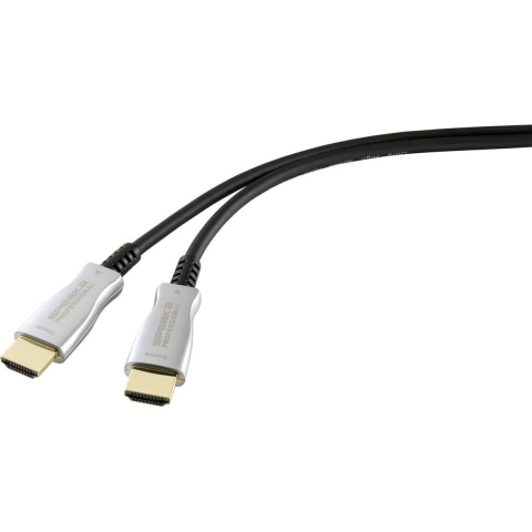 SpeaKa Professional SP-9019352 HDMI-kabel HDMI Aansluitkabel HDMI-A-stekker, HDMI-A-stekker 30.00 m Zwart 4K UHD, Afgeschermd
