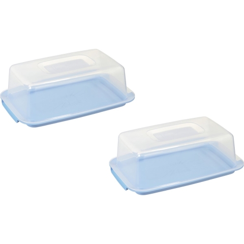6x stuks vershouddozen/voedsel bewaardozen transparant/blauw 3,75 liter -