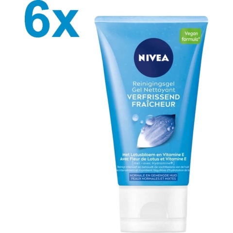 6x Nivea Verfrissende Reinigingsgel 150 ml