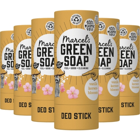 96x Marcel's Green Soap Deodorant Stick Vanille&Kersenbloesem 40 gr