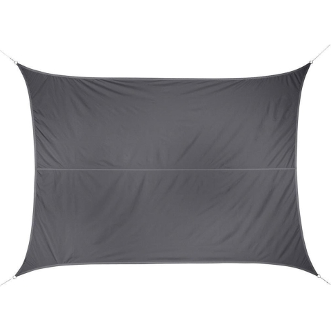 Polyester schaduwdoek/zonnescherm Curacao rechthoekig grijs 3 x 4 meter -