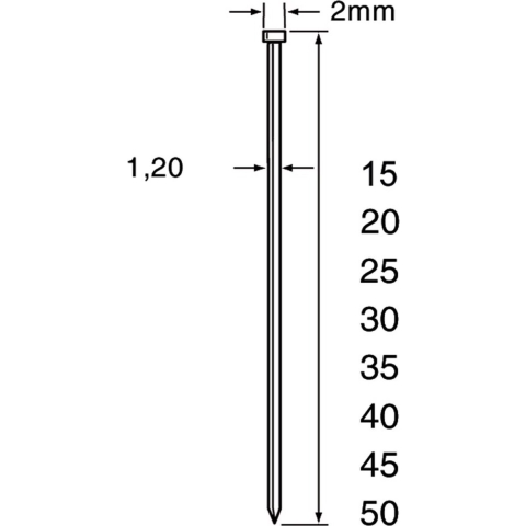 Dutack 1.2mm RVS minibrads | 40mm | 5000 stuks - 5134040