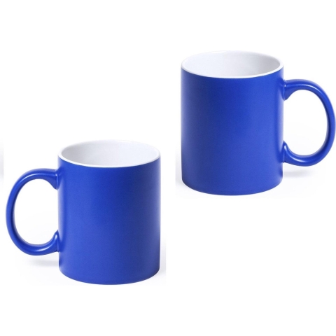 12x Drinkbekers/mokken blauw/wit 350 ml -