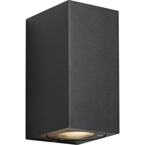 Nordlux Wandlamp Canto Maxi2 vierkant 2x GU10 zwart IP44 - 4800950