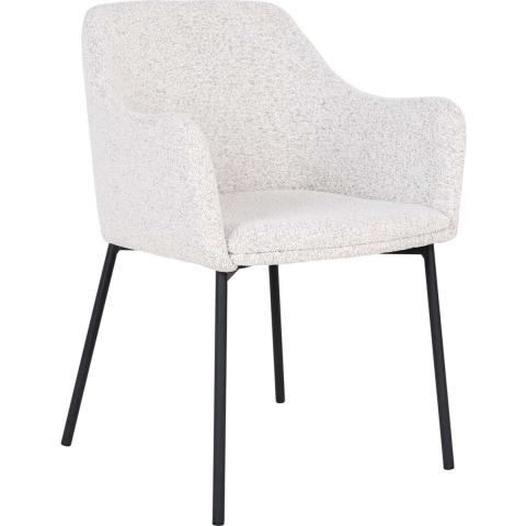 House Nordic Melilla Wit Bouclé Armstoel