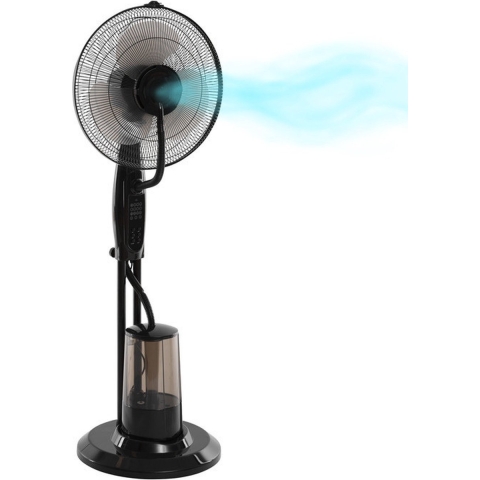 Ventilator met mist vernevelaar/spray - verkoelend - met waterreservoir - hoogte 125 cm -