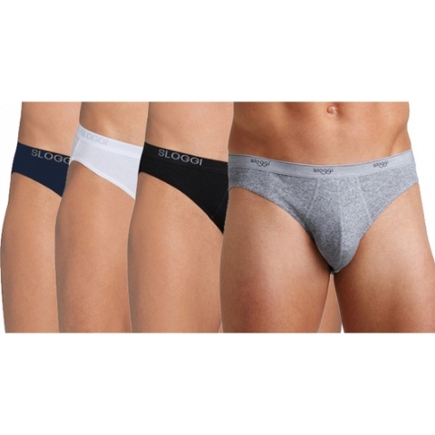 Set van 3x stuks sloggi basic mini heren ondergoed slip, maat: M zwart -