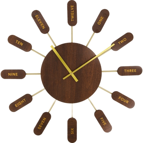 Dijk Natural Collections Klok Metaal Ø60x4cm Bruin