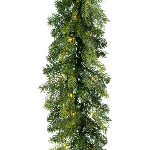 Kerst dennenslinger guirlande groen met verlichting 20 x 270 cm twinkelend -
