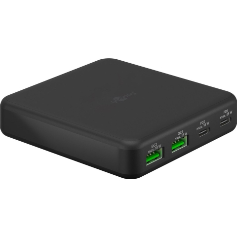 Goobay USB + USB-C snellader tafelmodel 4 poorts 65w zwart - 9550170