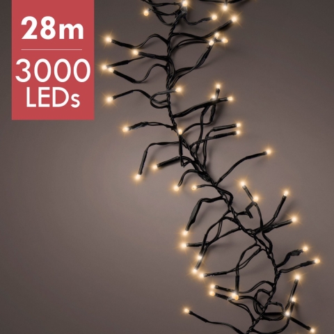 Lumineo LED Cluster Verlichting 3000L 27m Met Dimmer En Timer, Klassiek Wit