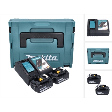 Makita Accessoires Makita Power Source-Kit 197624-2, 2x BL1850B + DC18RC - 197624-2