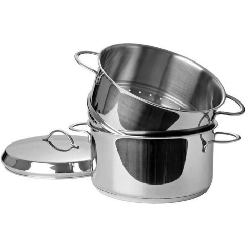 Eurocuisine Stomerset 20cm RVS Met Stalen Grepen 3.1liter