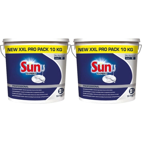 2x Sun Professional Vaatwaspoeder Korte Wascyclus Normaal Pro Formula 10 kg