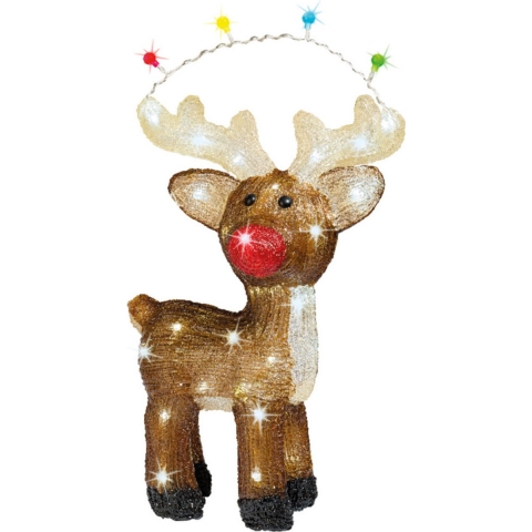 Kerstverlichting figuur - rendier met lampjes - 17 x 33 x 47 cm - LED kerstfiguren -