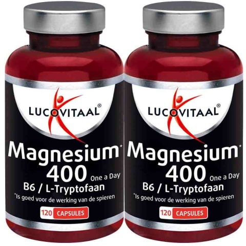 2x Lucovitaal Magnesium 400 met l-tryptofaan 120 capsules