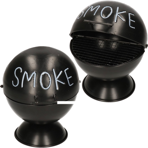 6x Zwarte terras asbakken Smoke 15 cm -