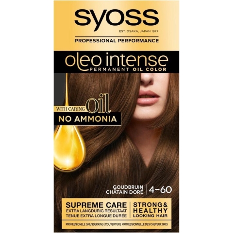 3x Syoss Oleo Intense Haarverf 4-60 Goudbruin