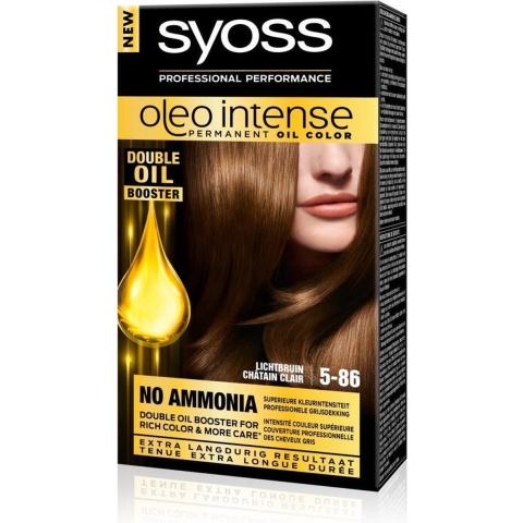 3x Syoss Oleo Intense Haarverf 5-86 Lichtbruin