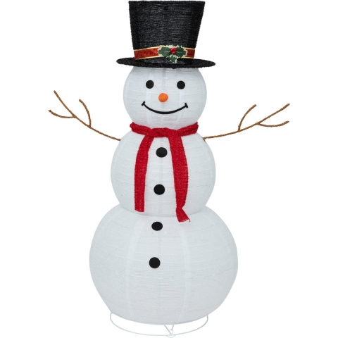 Kerstverlichting figuur - sneeuwpop - 60 x 120 cm - 100 led lampjes - buiten -