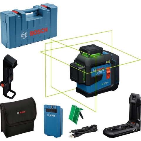 Bosch GLL 80-33 G Kruislijnlaser In L-Boxx - Groen - 30m - 3x 360° - IP65