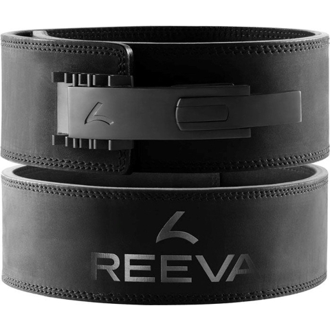 Reeva Lifting Belt van Zwart Leer - Verstelbare RVS Gesp - XS