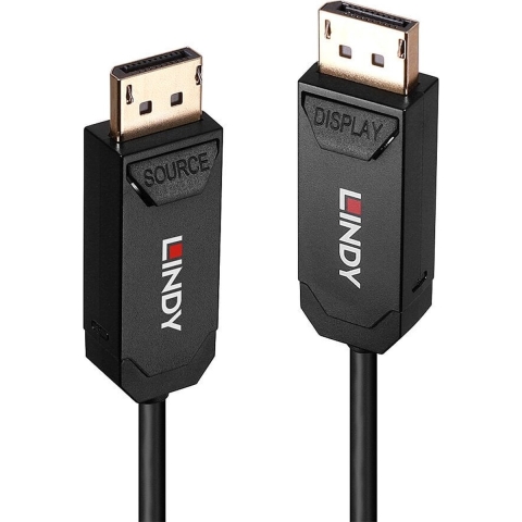 LINDY 38520 DisplayPort-kabel DisplayPort Aansluitkabel DisplayPort-stekker 10.00 m Zwart