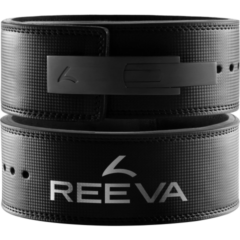 Reeva Lifting Belt van Carbon Leer - RVS Gesp - 13 mm - M