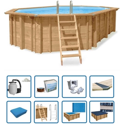 Interline Zwembad Interline Bali ovaal 8,40x4,90/1,36m - Deluxe pakket