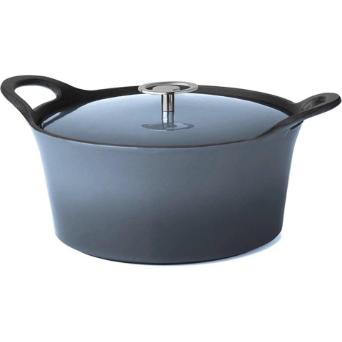 Cuisinox Volcan Gietijzeren Braadpan 24 cm 3.4L Denim Blue/Geëmailleerd